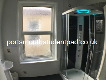 Shower Room with Bluetooth Speakers, lights, shower jets and monsoon shower.